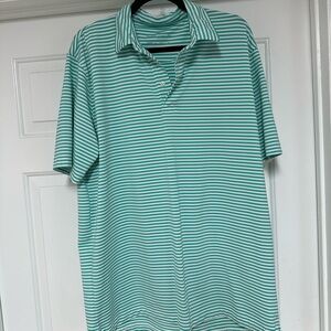 Green Striped Southern Point Co Polo Shirt